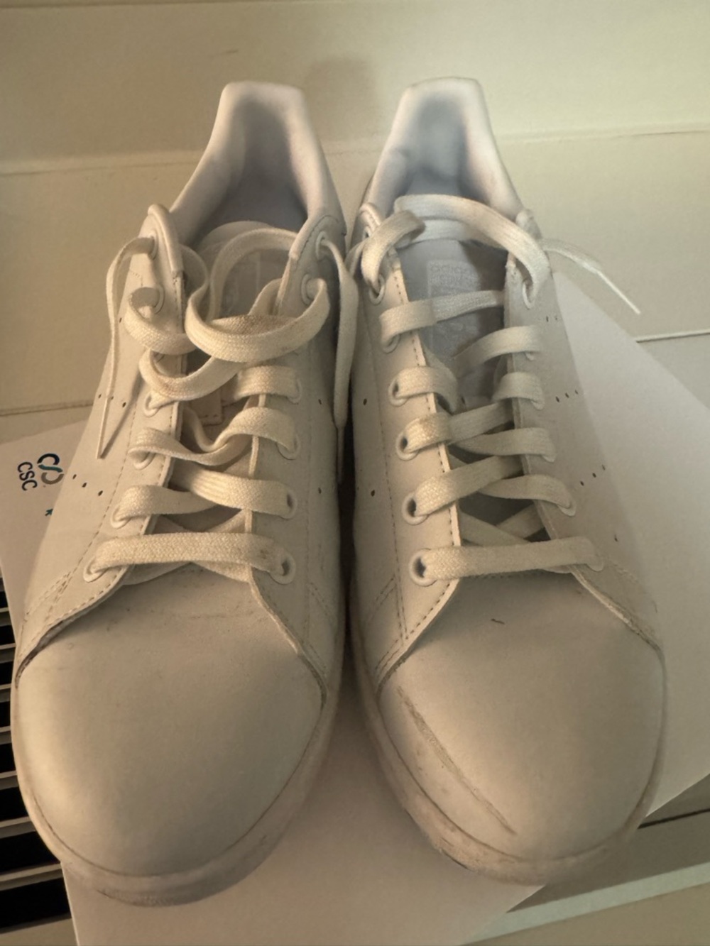 adidas White men’s size 11 Low-Top Leather Sneakers - vegan leather